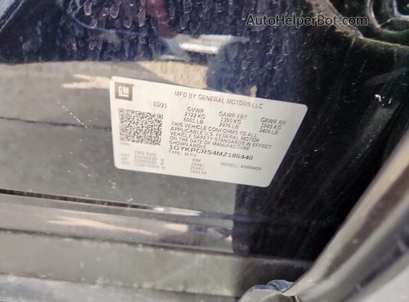 1GYKPCRS4MZ186440 2021 CADILLAC OTHER Черный Вид наклейки с VIN-кодом