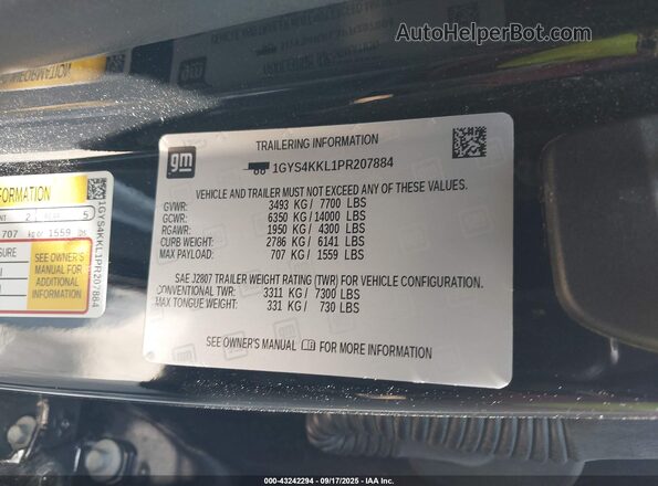 1GYS4KKL1PR207884 2023 CADILLAC ESCALADE Черный Вид подкапотного пространства