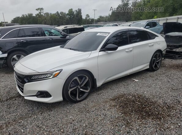 1HGCV1F37NA083452 2022 HONDA ACCORD Белый Передняя левая четверть