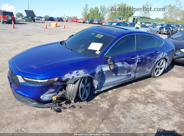 1HGCY2F52RA068040 2024 HONDA ACCORD HYBRID Синий Передняя левая четверть