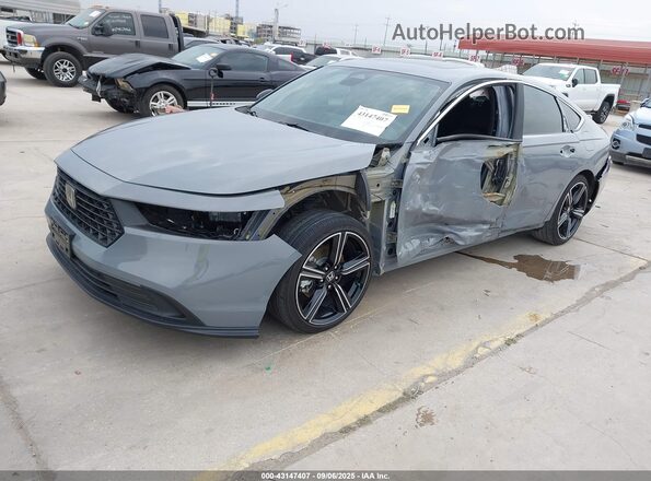 1HGCY2F56SA017761 2025 HONDA ACCORD HYBRID Gray წინა მარცხენა ხედი სამი მეოთხედიდან