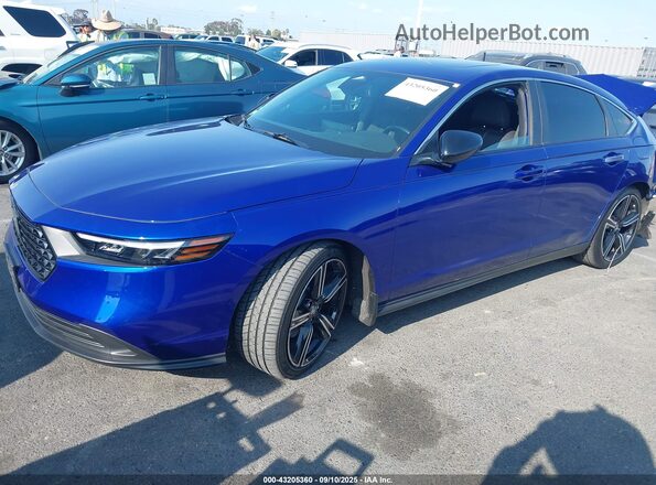 1HGCY2F59PA068436 2023 HONDA ACCORD HYBRID Синий Передняя левая четверть