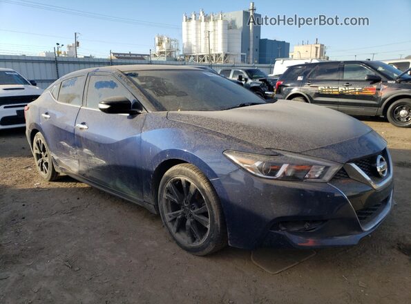 1N4AA6AP3JC368176 2018 NISSAN MAXIMA Синий Передняя правая четверть