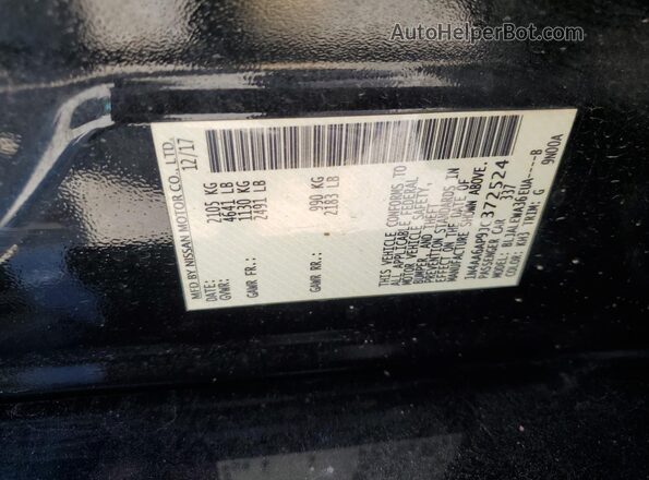 1N4AA6AP9JC372524 2018 NISSAN MAXIMA Black Вид підкапотного простору