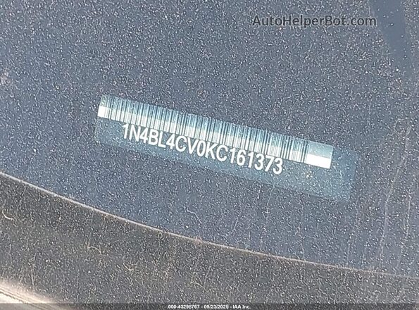 1N4BL4CV0KC161373 2019 NISSAN ALTIMA Белый Вид подкапотного пространства