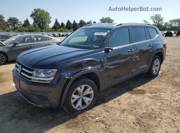 1V2AP2CA3JC600381 2018 VOLKSWAGEN ATLAS Black წინა მარცხენა ხედი სამი მეოთხედიდან