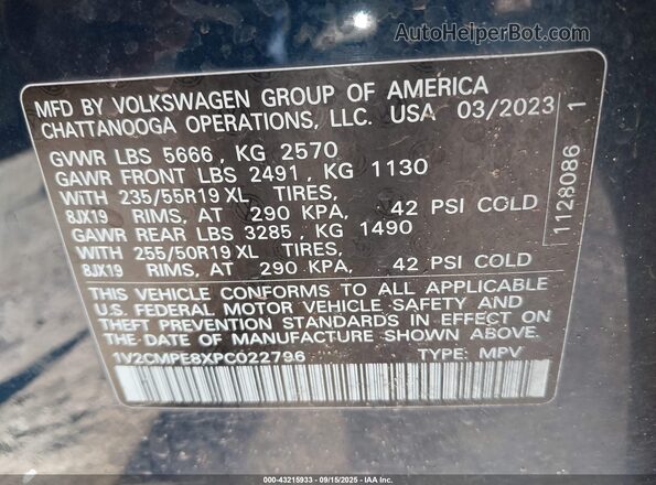 1V2CMPE8XPC022796 2023 VOLKSWAGEN ID.4 Blue Engine compartment view