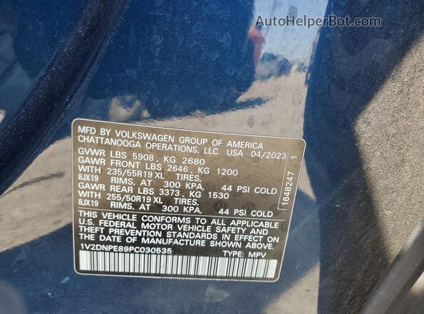 1V2DNPE89PC030535 2023 VOLKSWAGEN ID.4 Blue 360 interior view