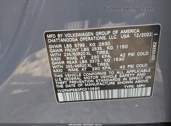 1V2FMPE80PC010590 2023 VOLKSWAGEN ID.4 Gray Vista del compartimento del motor
