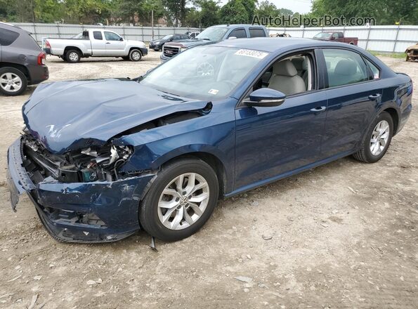 1VWAA7A34JC044647 2018 VOLKSWAGEN PASSAT Blue წინა მარცხენა ხედი სამი მეოთხედიდან