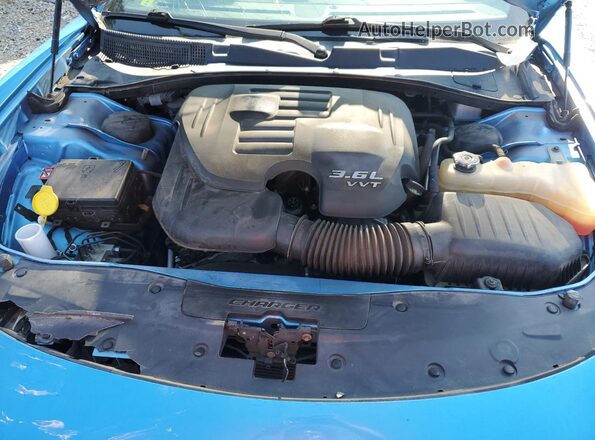 2C3CDXBG3JH335291 2018 DODGE CHARGER Blue Rear interior view
