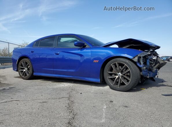 2C3CDXGJ4JH279785 2018 DODGE CHARGER Blue Przód prawy