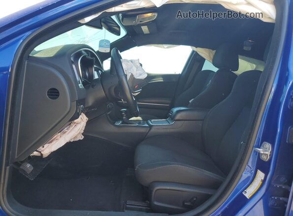 2C3CDXGJ4JH279785 2018 DODGE CHARGER Blue Widok wnętrza z przodu
