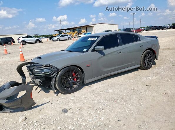 2C3CDXGJ8JH135348 2018 DODGE CHARGER Gray Vista tres cuartos delantera izquierda