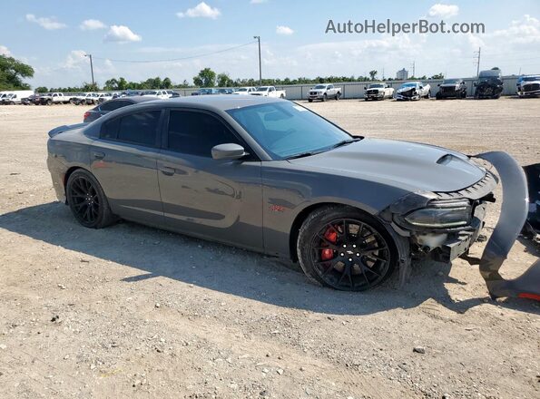 2C3CDXGJ8JH135348 2018 DODGE CHARGER Gray Delantero derecho