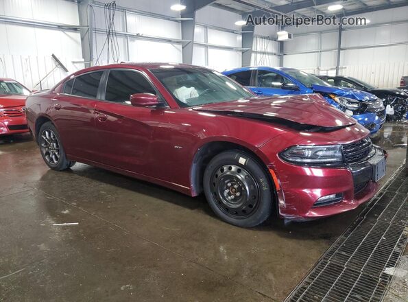 2C3CDXJG8JH136237 2018 DODGE CHARGER Burgundy Delantero derecho