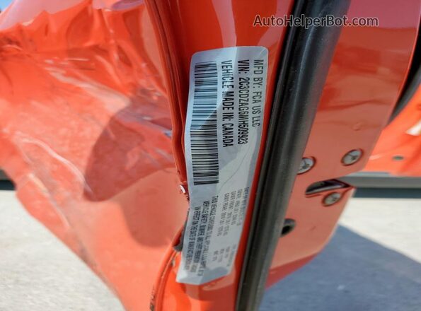 2C3CDZAG6MH509923 2021 DODGE CHALLENGER Orange Vista del compartimento del motor