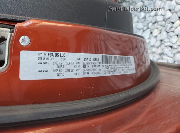 2C4RC1BG8JR234375 2018 CHRYSLER PACIFICA Red Vista de la etiqueta del VIN