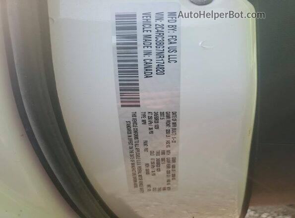 2C4RC3BG7NR174820 2022 CHRYSLER PACIFICA White Вид наклейки з VIN-кодом