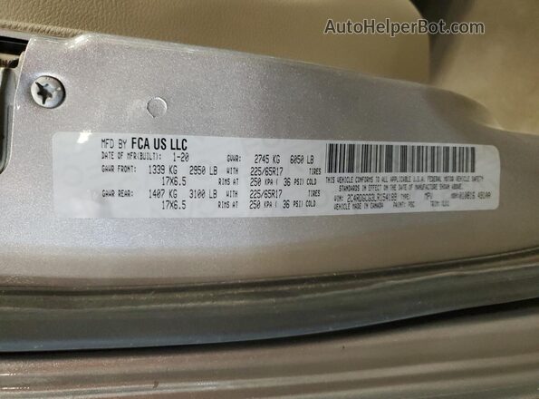 2C4RDGCG3LR154189 2020 DODGE GRAND Серебряный Панорамный вид салона 360°