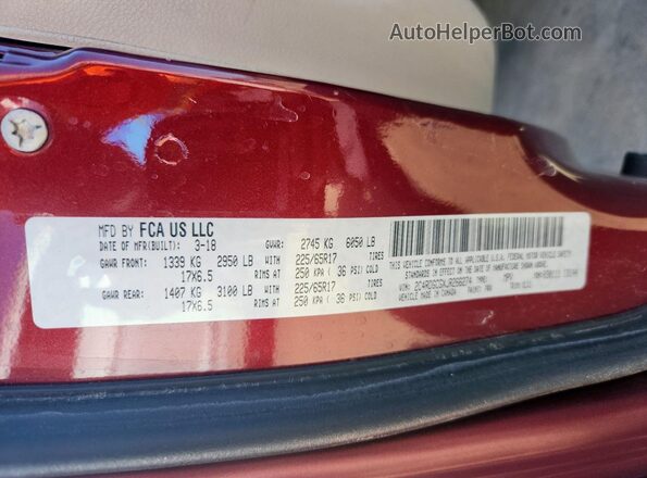 2C4RDGCGXJR266274 2018 DODGE GRAND Maroon სალონის 360-გრადუსიანი ხედი
