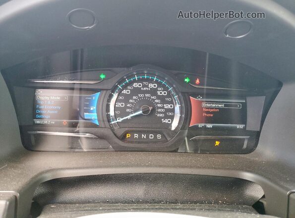 2FMGK5D85JBA02702 2018 FORD FLEX Серебряный Вид щитка приборов