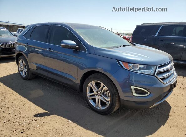 2FMPK4K9XJBC23279 2018 FORD EDGE Синий Передняя правая четверть