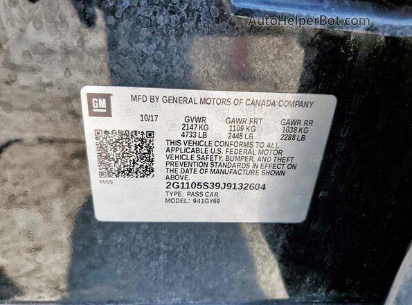 2G1105S39J9132604 2018 CHEVROLET IMPALA Черный Вид подкапотного пространства