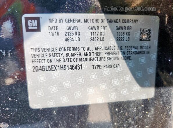 2G4GL5EX1H9146431 2017 BUICK REGAL Black Engine compartment view