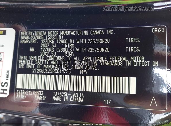 2T2KGCEZ9RC041755 2024 LEXUS NX 350 Black Widok komory silnika