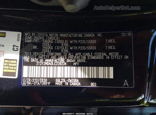 2T2YZMDA0LC228234 2020 LEXUS RX 350 Черный Вид подкапотного пространства