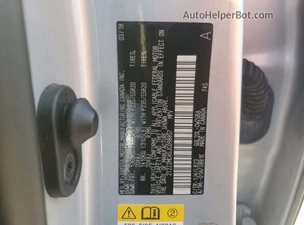 2T2ZZMCA5JC098857 2018 LEXUS RX Silver Շարժիչի բաժամունքի տեսք