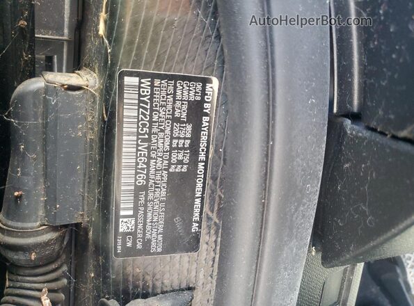 WBY7Z2C51JVE64766 2018 BMW OTHER Gray Вид наклейки з VIN-кодом