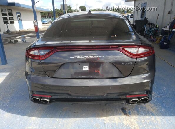 KNAE15LA7M6088033 2021 KIA STINGER Gray Widok wnętrza z przodu
