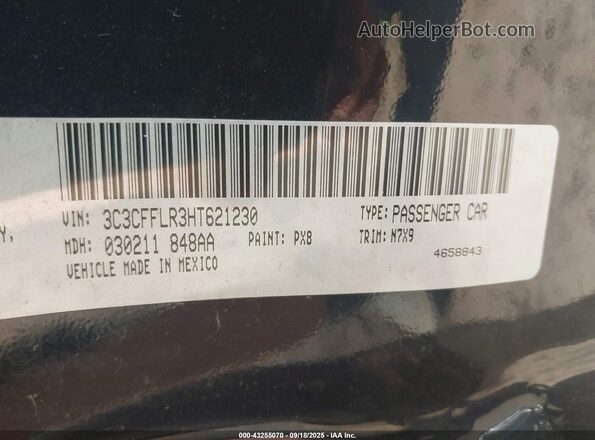 3C3CFFLR3HT621230 2017 FIAT 500C Black Widok komory silnika
