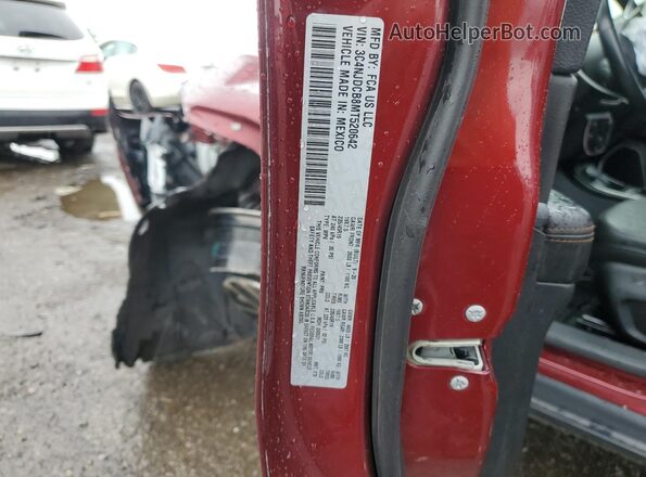 3C4NJDCB8MT520642 2021 JEEP COMPASS Burgundy Widok naklejki z numerem VIN