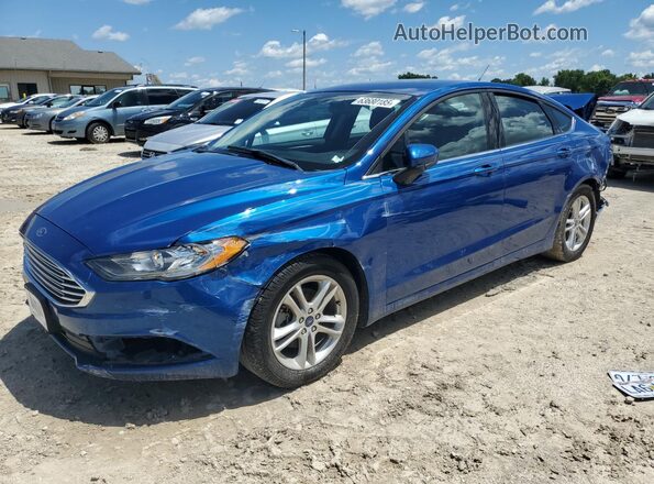 3FA6P0HD2JR232037 2018 FORD FUSION Синий Передняя левая четверть
