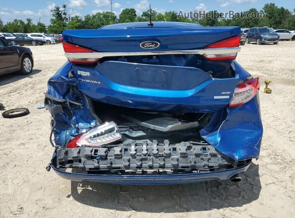 3FA6P0HD2JR232037 2018 FORD FUSION Синий Вид сзади