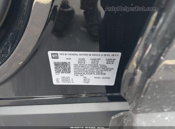 3GNAXLEG8TL191916 2026 CHEVROLET EQUINOX Черный Вид подкапотного пространства