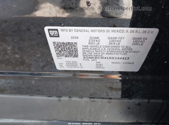 3GNKBCR41SS144413 2025 CHEVROLET BLAZER Черный Вид подкапотного пространства