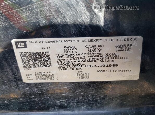 3GTU2MEH1JG191989 2018 GMC SIERRA Black Engine compartment view