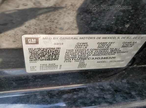 3GTU2NEC3JG346326 2018 GMC SIERRA Black Engine compartment view