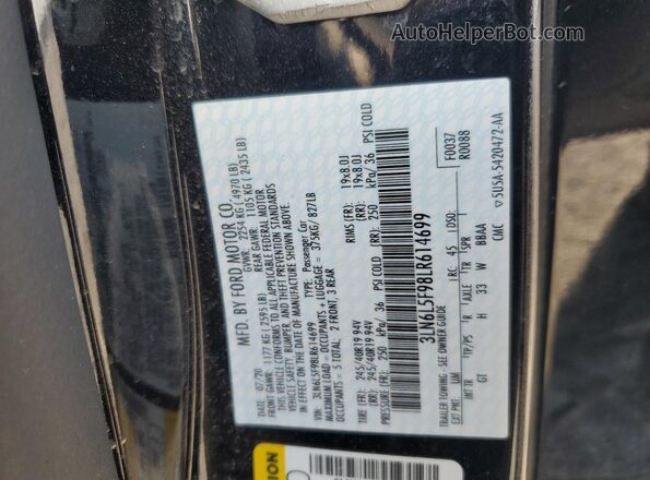 3LN6L5F98LR614699 2020 LINCOLN MKZ Черный Вид подкапотного пространства