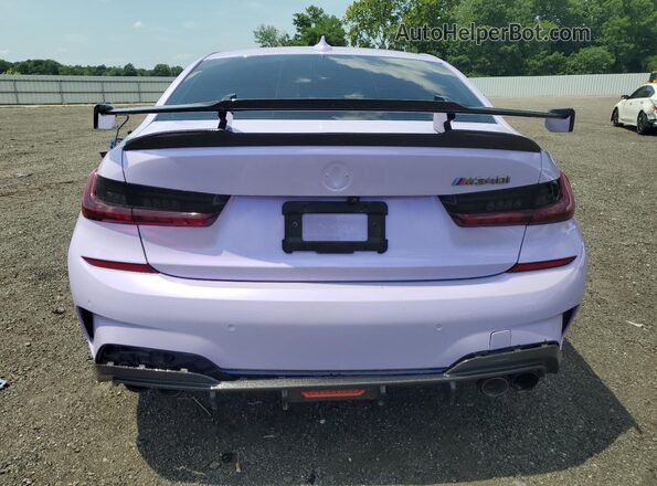 3MW5U7J00L8B28618 2020 BMW M3 Purple Rear view
