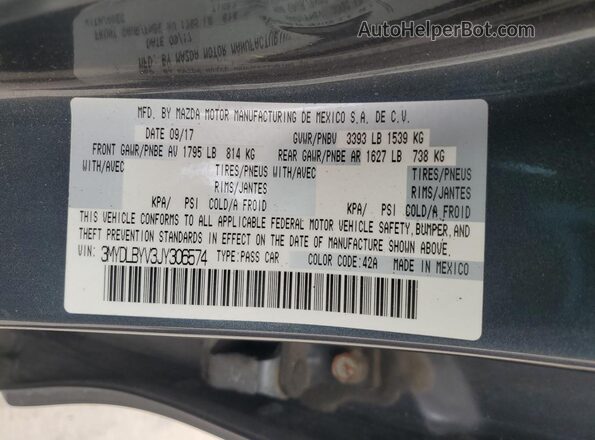 3MYDLBYV3JY306574 2018 TOYOTA YARIS Charcoal VIN sticker view