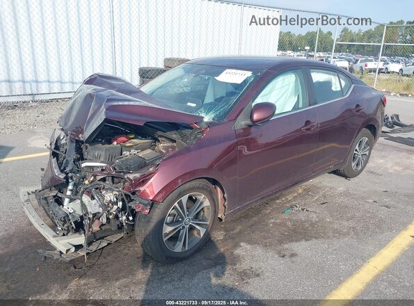 3N1AB8CV2MY324070 2021 NISSAN SENTRA Бордовый Передняя левая четверть