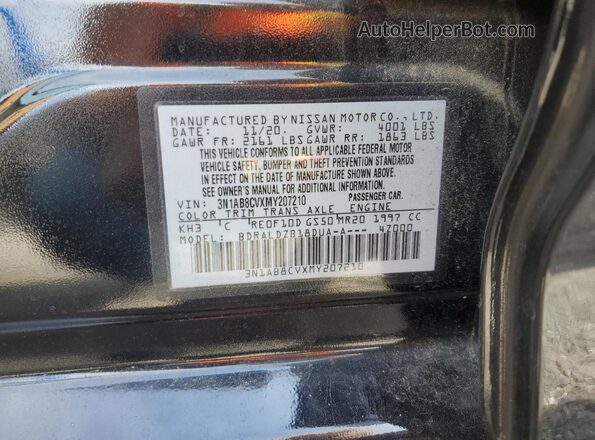 3N1AB8CVXMY207210 2021 NISSAN SENTRA Black Շարժիչի բաժամունքի տեսք