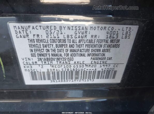 3N1AB8DV1MY291593 2021 NISSAN SENTRA Черный Вид подкапотного пространства