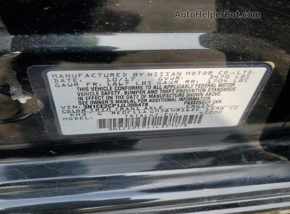 3N1CE2CP1JL359478 2018 NISSAN VERSA Black Vista del compartimento del motor