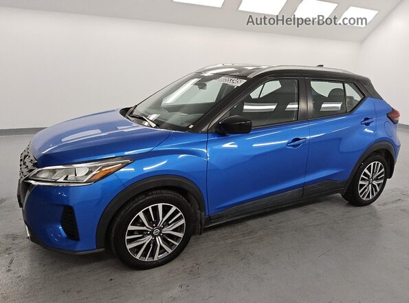 3N1CP5CV3ML518564 2021 NISSAN KICKS Blue Front left